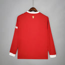 Camisa Manga Longa Manchester United 21/22 Adidas - Vermelho